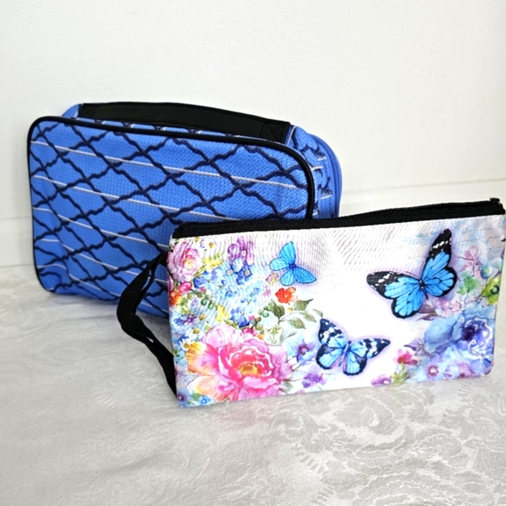 Estee Lauder Top Handle Cosmetic Bag/Organizer and Unbranded Butterfly W… - Picture 10 of 11